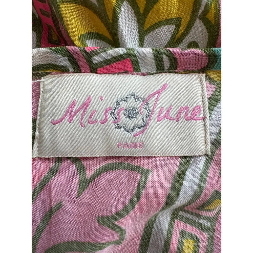 Miss June Paris Pink Boho Embroidered Tassel Peasant Tunic Top Rayon Medium - Picture 4 of 10